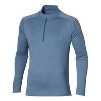 Asics Stripe 1/2 Zip - Mens - Poseidon Heather