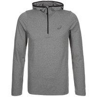 Asics Long Sleeve 1/2 Zip Hoodie - Mens - Dark Grey Heather