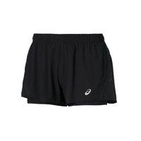 asics ladies 2 in 1 woven 3 inch short performance black