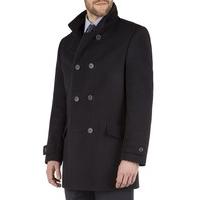 Aston & Gunn Double Breasted Navy Military Melton Coat 54R Navy