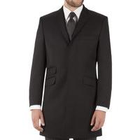 Aston & Gunn Black Velvet Collar Tailored Fit Overcoat 40R Black