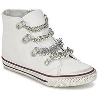 ash flex bis kids boyss childrens shoes high top trainers in white