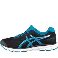 asics mens gel impression 9 neutral running shoes blackblue jewelsilve ...