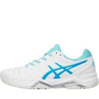 Asics Womens Gel Challenger 11 Tennis Shoes White/Diva Blue/Aqua Splash