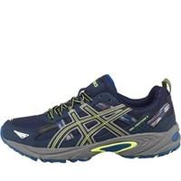 asics mens gel venture 5 trail running shoes indigo blueblackflash yel ...