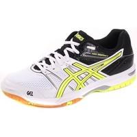 asics gelrocket 7 0107 mens sports trainers shoes in white