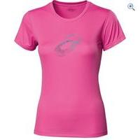 asics womens graphic running t shirt size xl colour pink