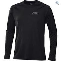 asics ls crew mens running top size s colour black