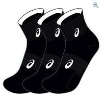 asics quarter socks 3 pair pack size m colour black