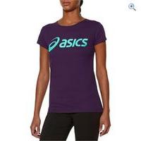 asics womens logo tee size m colour berry cordial