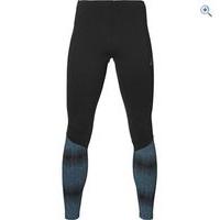 asics mens race tight size l colour black blue