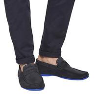 Ask the Missus Orlando Penny Loafer NAVY NUBUCK BLUE SOLE