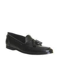 Ask the Missus Avocado Tassel Loafers BLACK LEATHER