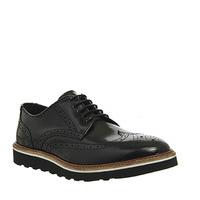 Ask the Missus Coco Wedge Sole Brogue BLACK HI SHINE LEATHER