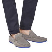 Ask the Missus Orlando Penny Loafer GREY SUEDE BLUE SOLE