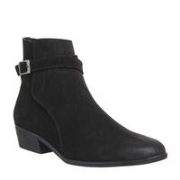 Ask the Missus Eastern Strap Boot BLACK SUEDE