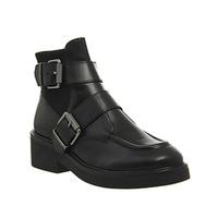 ash nikko buckle boot black polished leather