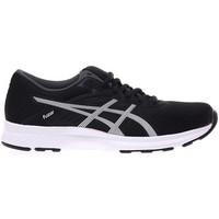 asics fuzor blackwhitedark steel womens running trainers in grey