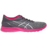 asics nitrofuze running shoes greypink womens running trainers in grey