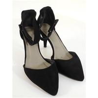 Asos Size 5 Black Suede Pointed Shoe Ankle Strap Heeled Shoes