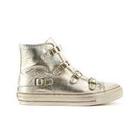 Ash Gold Leather High Top Trainer