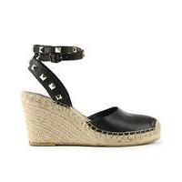 Ash Black Studded Wedge Espadrille