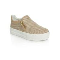 Ash Leather Reptile Chunky Sole Trainer