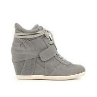 Ash Grey Denim Wedge High Top Trainers