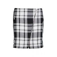 ASYMMETRIC TARTAN ZIP MINI