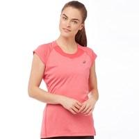 asics womens cap sleeve running top azalea heather