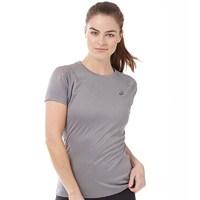 asics womens stripe performance running top shark heather