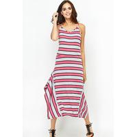 Asymmetric Striped Maxi Dress