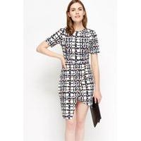 asymmetric printed bodycon dress