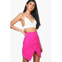 asymetric woven mini skirt pink