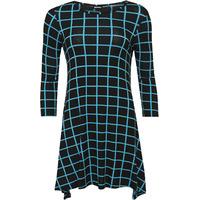 Aspen Contrast Square Swing Dress - Turquoise