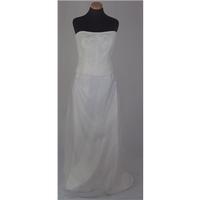 ashley love creamivory a line strapless wedding dress size10