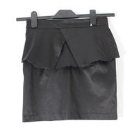 Asos Size 8 Black satin Peplum Pencil Skirt