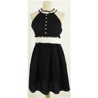 ASOS size 10 Black and White Monochrome Silk Mix Chiffon Mini dress