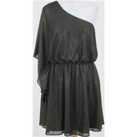 Asos, size 10 black & gold asymmetrical dress