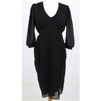Asos Size 10 Black Maternity Dress With Chiffon Sleeves