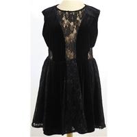 Asos Size 16 Black Sleeveless Skater Style Dress