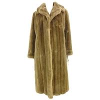 Astraka Tissavel Size M (?) Faux Fur (Brown Bear) Calf Length Long Sleeved Coat