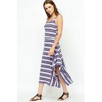 Asymmetric Striped Jersey Dress