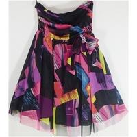 asos size 8 multi coloured strapless dress