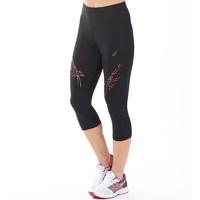 asics womens stripe performance running capri leggings performance bla ...