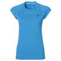 asics capsleeve tee womens diva blue heather