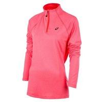 asics long sleeve 12 zip top womens diva pink heather