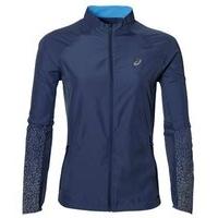 asics light show running jacket womens indigo blue