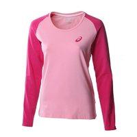 asics ladies essential colourblock ls tee pink