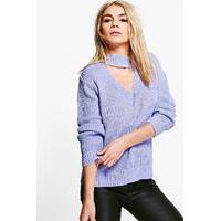 asymmetric choker jumper orchid